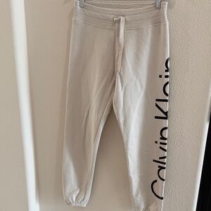 Calvin Klein Kids Cream Sweat Joggers with Side Logo